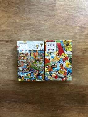 Sure-Lox Artist 500 Piece Puzzles - Fazzino NYC & Vintage Travel (19 in x 13 in)